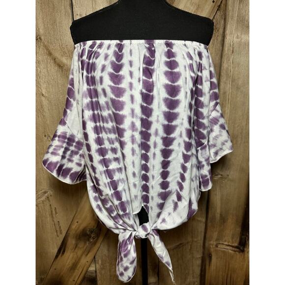 Rustic Gals Tops - Rustic Gals Boutique Women's L Tie Dye Off The Shoulder Butterfly Sleeve Blouse
